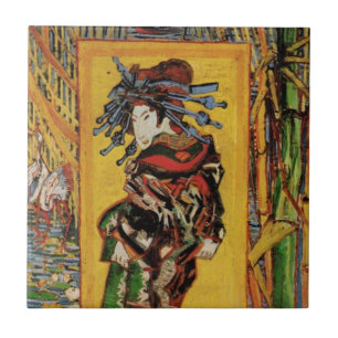 Japanska Courtesan Oiran av Vincent van Gogh Kakelplatta