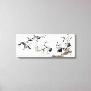 Japanska Crane Bird Wetlands Wildlife Stretated Canvastryck