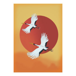 Japanska Crane-fåglar Fototryck