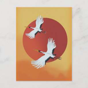 Japanska Crane-fåglar Vykort