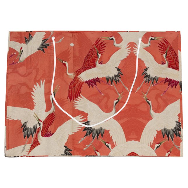 Japanska Cranes Kimono Gift Bag (Framsidan)