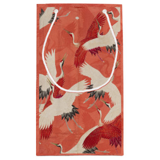 Japanska Cranes Red Kimono Gift Bag