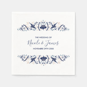 japanska   Crested ibis Lotus Personlig Bröllop Pappersservett