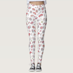 Japanska Cuisine Chopsticks Mönster Leggings