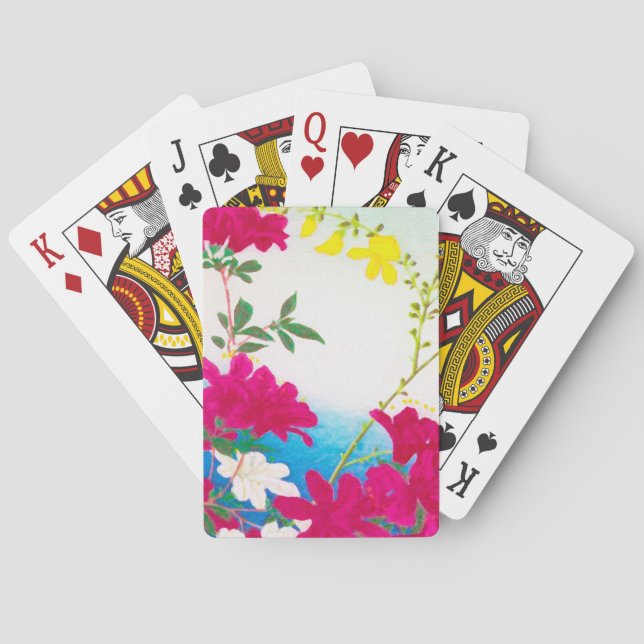 Japanska dagslätter - magenta, gult blå kortlek (Baksidan)