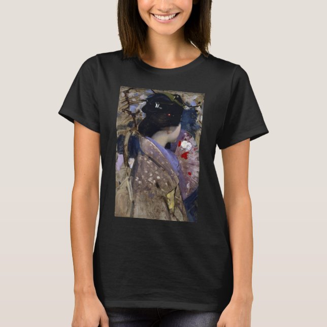 Japanska Dam med Fläkt av George Henry Tee Shirt (Framsida)