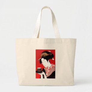Japanska Dam Tea Sergio Ceremony Art Print Jumbo Tygkasse