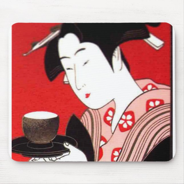 Japanska Dam Tea Sergio Ceremony Art Print Musmatta (Framsidan)