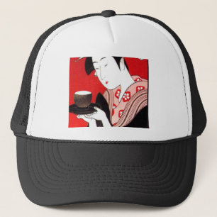 Japanska Dam Tea Sergio Ceremony Art Print Truckerkeps