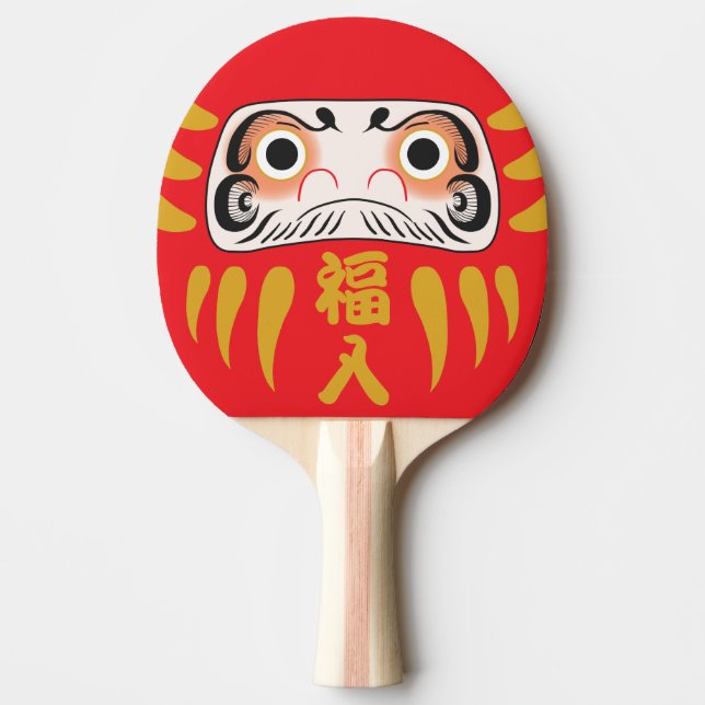Japanska Daruma (med Öga) Ping Pong Paddle Pingisracket (Framsidan)