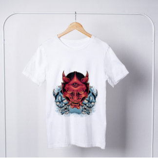 Japanska Demon Hannya Mask T Shirt