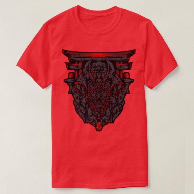 Japanska Djävulen Oni Demon Samurai Cosplay Ninja  T Shirt (Design framsida)