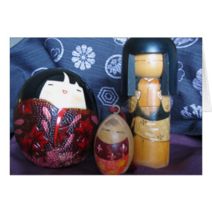 Japanska dockor hälsningskort