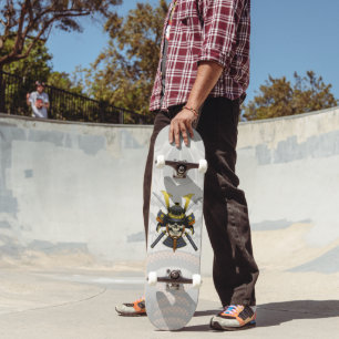 Japanska Dödskalle Samuraj Katanas Skateboard