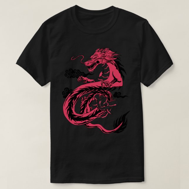 Japanska Dragon11 T Shirt (Design framsida)