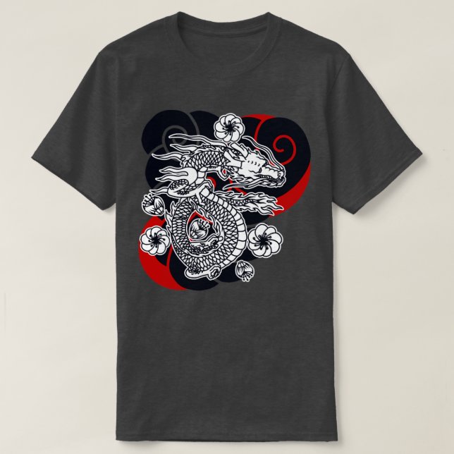 Japanska Dragon17 T Shirt (Design framsida)