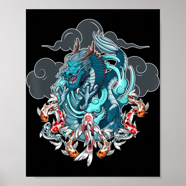 Japanska Dragon Anime Japan Tatto Anime Älskare kl Poster (Framsidan)
