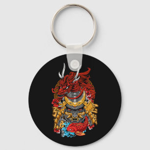 Japanska Dragon Cyberpunk Samurai Koi Fish Aesthet Nyckelring
