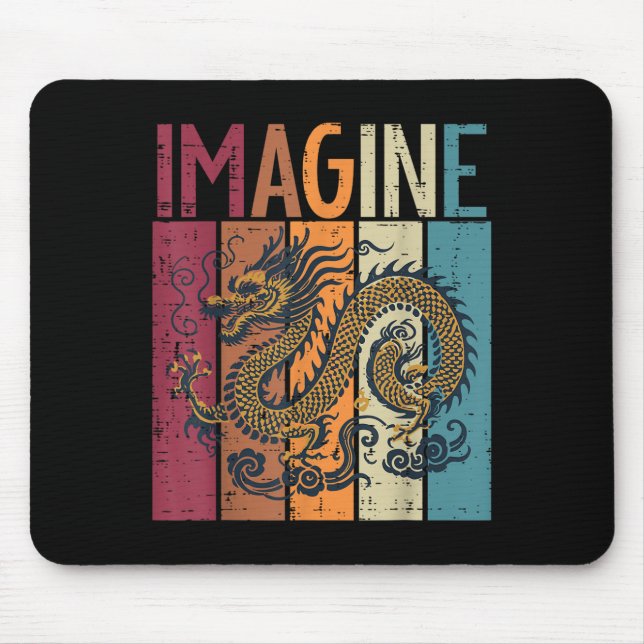 Japanska Dragon Imagine Retro Fantasy Mythical Man Musmatta (Framsidan)