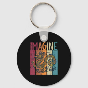 Japanska Dragon Imagine Retro Fantasy Mythical Man Nyckelring