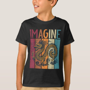 Japanska Dragon Imagine Retro Fantasy Mythical Man T Shirt