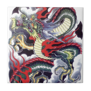 Japanska Dragon Kakelplatta