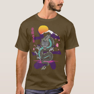 Japanska Dragon Kanji Asian Demon Spirit Sakura Va T Shirt