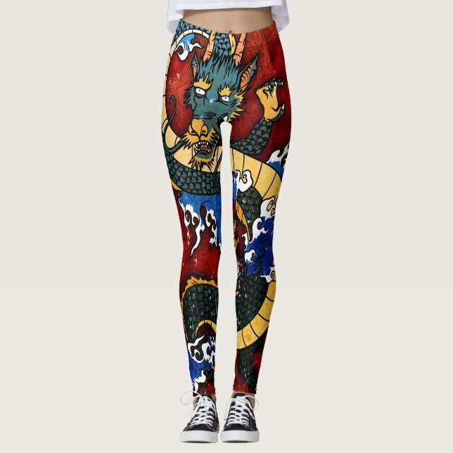 Japanska Dragon Leggings (Framsida)