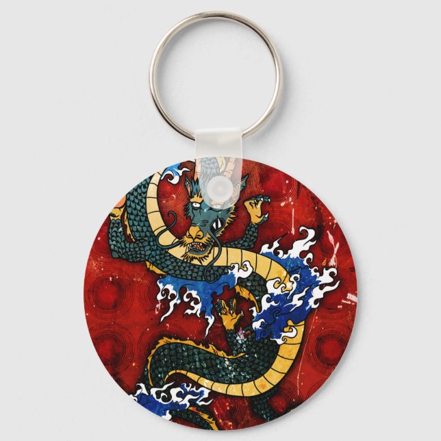 Japanska Dragon Nyckelring (Framsida)