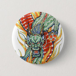 Japanska Dragon och Lotus Flower Knapp