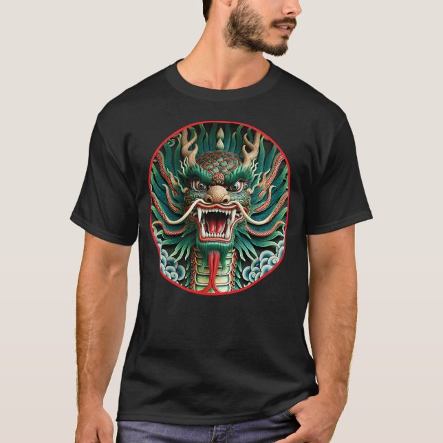 Japanska Dragon- och Shinto-buddhistiska tradition T Shirt (Framsida)