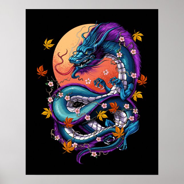 Japanska Dragon Poster (Framsidan)