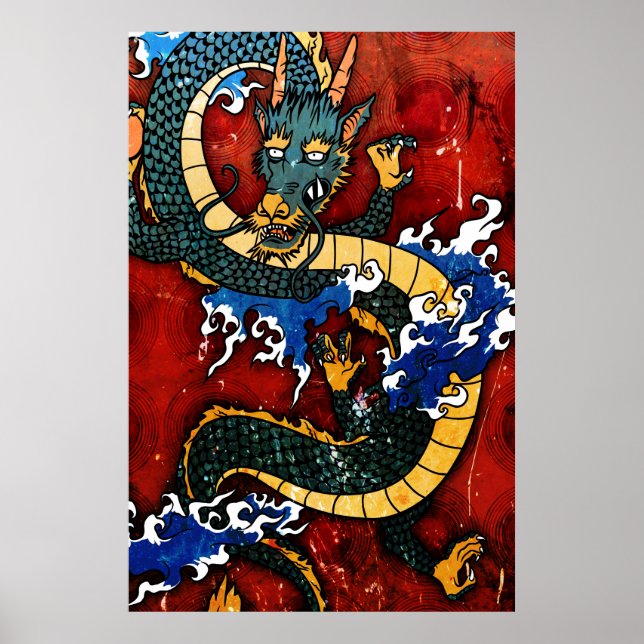 Japanska Dragon Poster (Framsidan)