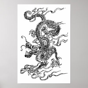 Japanska Dragon Poster