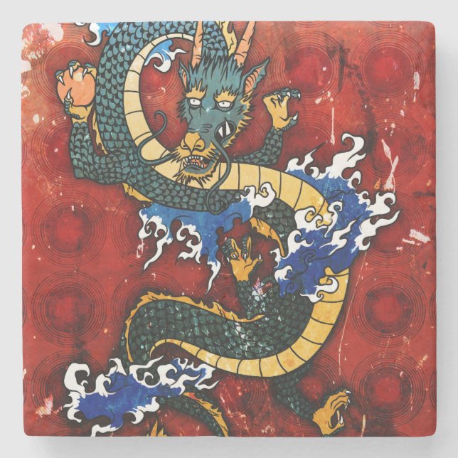 Japanska Dragon Stenunderlägg (Framsidan)