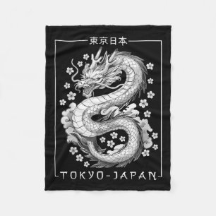 Japanska Dragon Tokyo Japan 80s Asian Mythical Ani Fleecefilt