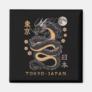 Japanska Dragon Tokyo Japan 80s Asian Mythical Ani Magnet