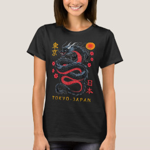 Japanska Dragon Tokyo Japan 80s Asian Mythical Ani T Shirt