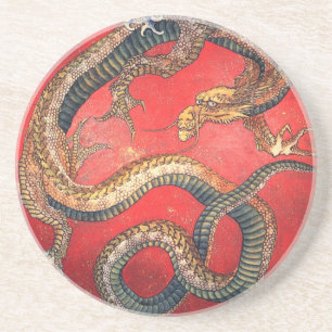 Japanska Dragon Underlägg Sandsten