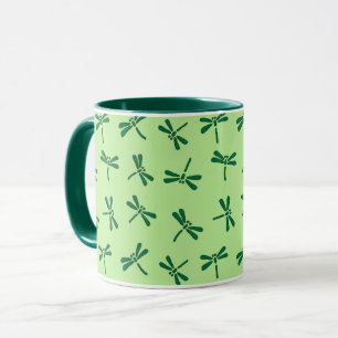 Japanska Dragonfly Mönster, Light Jade Grönt Mugg