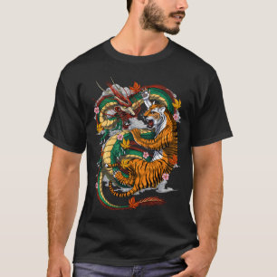 Japanska Drak Tiger Strid T Shirt