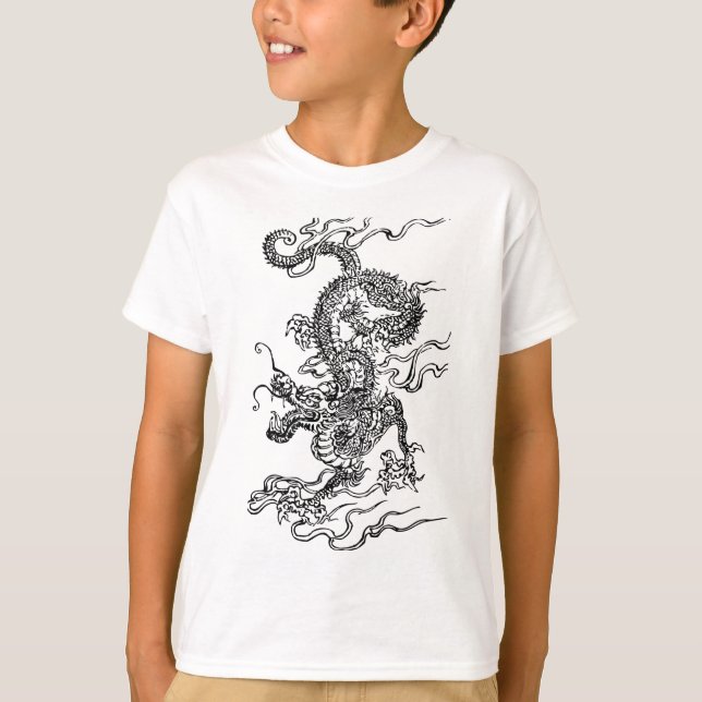 Japanska draken - I kinesiska Stil Tee (Framsida)