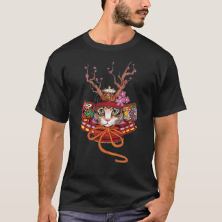 Japanska Edo Samurai Neko Kitten T-Shirt