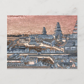 Japanska Edo Tokyo Castle Palace Complex Engraves Vykort