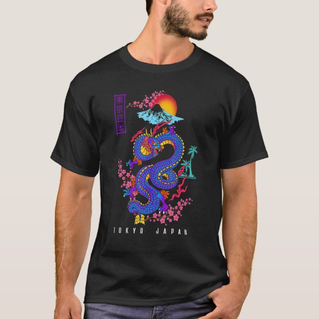 Japanska estetiska draken t shirt (Framsida)