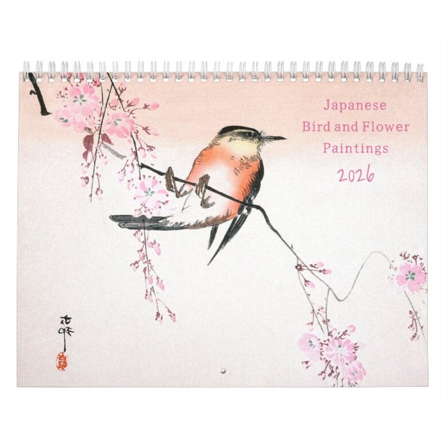 Japanska fågelmålningar 2026 kalender (Omslag)