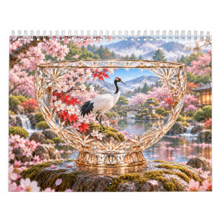 Japanska fåglar i Crystal Seasons Kalender