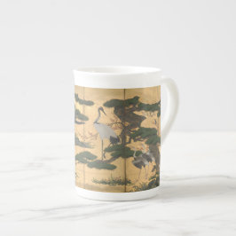 Japanska fåglar och blommor av de fyra århundraden benporslin mugg