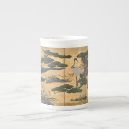 Japanska fåglar och blommor av de fyra århundraden benporslin mugg