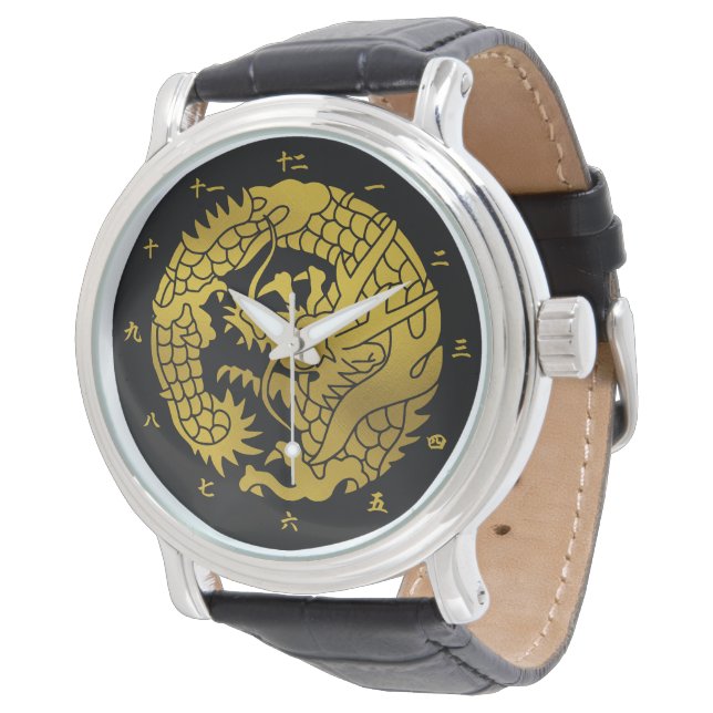 Japanska familjen Crest-Dragon Armbandsur (Vinklad)